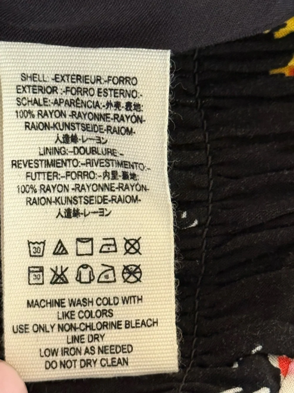 Free People summer black dress with smocked waist and floral print Size Large - Picture 9 of 9